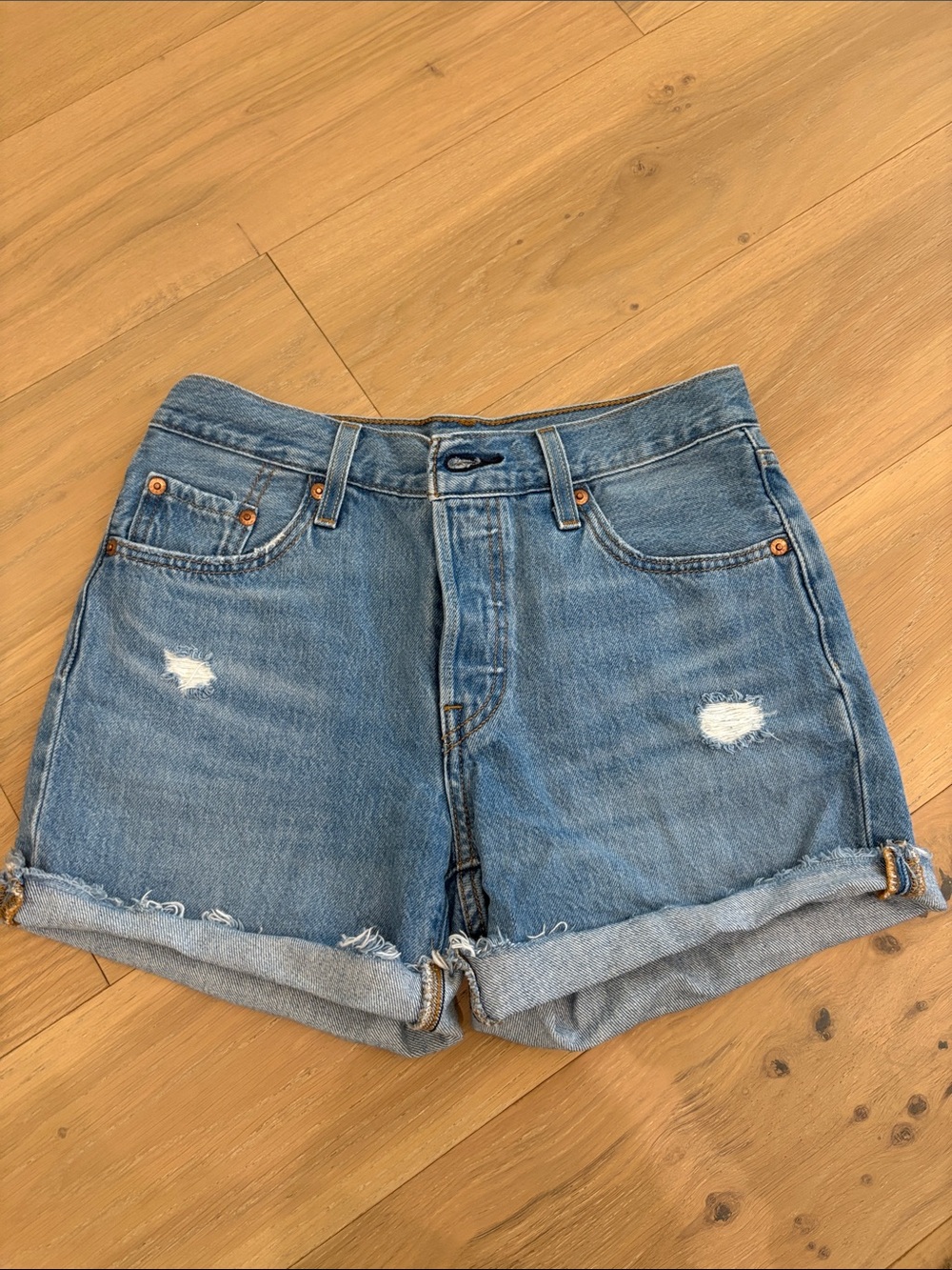 Levi’s 501 Denim Rolled Hem Women's Shorts - Blue